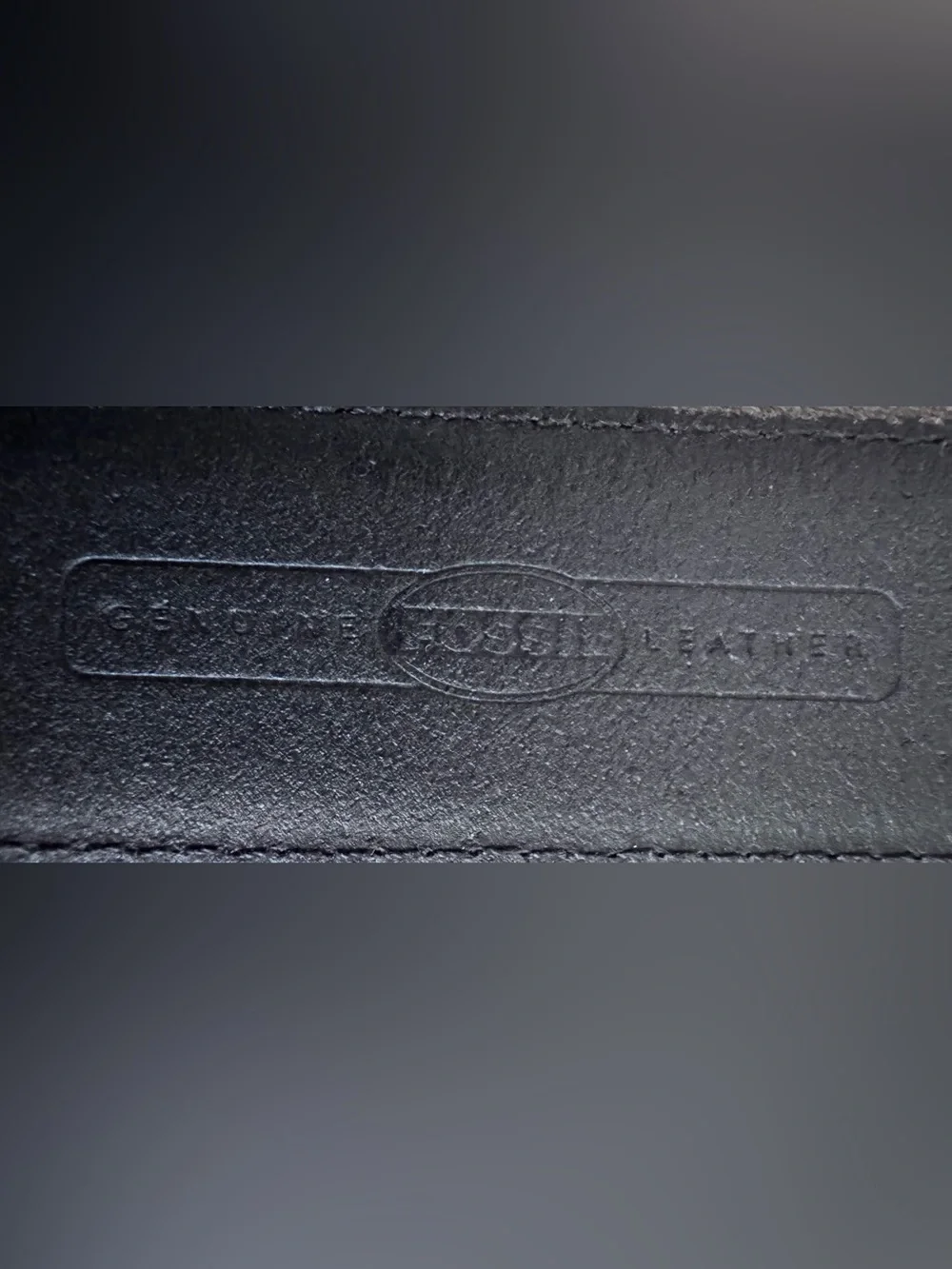 Fossil Black Leather Belt with Silver Hardware